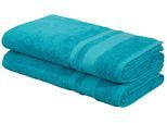 Saunatuch OTTO HOME "Vanessa, 2 Saunatücher, 80x200cm, in Standard- und Premium-Qualität", blau (türkis), B:80cm L:200cm, Walkfrottee, Obermaterial: 100% Baumwolle, Handtücher, Saunatuch, Handtücher mit Bordüre, 100% Baumwolle, einfarbig, weich