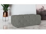 Polsterhocker HOME AFFAIRE "FOLLINA", grau (hellgrau), B:130cm H:39cm T:65cm, 100% Polyester, Hocker, Polsterhocker, Polsterhocker mit klassischer Chesterfield-Knopfheftung