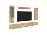 P & B , Eiche Wotan , Holzwerkstoff , 7 Fächer , 300x162x33 cm , stehend, hängend ,