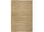 Teppich FLAIR RUGS "Drew Stripe, mit Flechtmuster", beige (natur), B:60cm H:3mm L:230cm, Baumwolle, Jute, Teppiche, Teppich, geflochtener Jute-Teppich mit Streifen- und Fischgrätmuster