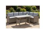 Ambia Garden Loungegarnitur, Grau, Metall, Kunststoff, Textil, 3-teilig, 234x178 cm, Loungemöbel, Gartenlounge-Sets