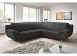 Ecksofa TRENDMANUFAKTUR "Rondo II, zeitlos & elegant, bequeme Armlehnen, L-Form", grau (dunkelgrau), B:267cm H:85cm T:247cm, Struktur (100% Polyester), Sofas, Ecksofa, wahlweise mit Federkern, wahlweise mit Bettfunktion, B/T 267/247cm