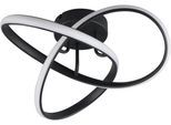 REALITY LEUCHTEN LED Deckenleuchte "MEO, kleine Dekolampe als LED Deckenlampe oder Wandlampe", schwarz (schwarz matt), 1, Ø 40cm H: 15cm, 1 Stk., Leuchten, Ø 40cm, Höhe 15cm Design Lampe mit geschwungenem LED Knoten 1800 Lumen, LED Deckenleuchte