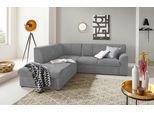 Ecksofa DOMO COLLECTION "Topper zeitlos elegant, kompakte StellmaßeL-Form", grau (hellgrau), B:237cm H:78cm T:200cm, Sofas, Ecksofa, mit Ottomane, wahlweise mit Schlaffunktion