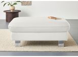 Hocker COTTA "Driver", weiß, B:101cm H:46cm T:65cm, 64% Polyurethan, 25% Polyester, 11% Baumwolle, Hocker, Hocker, mit edlen Metallfüßen
