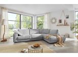 Ecksofa HOME AFFAIRE "Enisa XXL B/T/H: 325/224/85 cm L-Form", grau (hellgrau), B:325cm, Cord (88% Polyester / 12% Polyacryl), Sofas, Ecksofa, Kuschelig, gemütlich, in 5 Farben, Bezug in Cord, mit 2 Zierkissen
