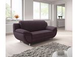 2-Sitzer TRENDMANUFAKTUR "Rondo II, zeitlos und bequem", braun (rosybraun), B:178cm H:85cm T:94cm, Struktur (100% Polyester), Sofas, 2-Sitzer, wahlweise mit komfortablem Federkern, mit extra breiten Armlehnen