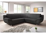 Ecksofa TRENDMANUFAKTUR "Rondo II, zeitlos & elegant, bequeme Armlehnen, L-Form", grau (dunkelgrau), B:267cm H:85cm T:247cm, Struktur (100% Polyester), Sofas, Ecksofa, wahlweise mit Federkern, wahlweise mit Bettfunktion, B/T 267/247cm