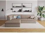 Ecksofa DOMO COLLECTION "Topper zeitlos elegant, kompakte StellmaßeL-Form", braun (braun, beige), B:237cm H:78cm T:200cm, Sofas, Ecksofa, mit Ottomane, wahlweise mit Schlaffunktion