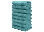 Handtücher OTTO HOME "Vanessa, 8 Handtücher, 50x100cm, in Standard- und Premium-Qualität", petrol, B:50cm L:100cm, Walkfrottee, Obermaterial: 100% Baumwolle, Handtücher, Handtücher, Handtücher mit Bordüre, 100% Baumwolle, einfarbig, weich