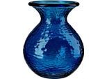 Tischvase GILDE "Vase bauchig "Pietro", blau (dunkelblau), B:29cm H:33cm T:29cm Ø:29cm, Glas, Vasen, Tischvase