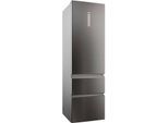 HAIER Kühl-/Gefrierkombination "HTW5620CNMP", Energieeffizienz: C, silber (schwarz inox), B:59,5cm H:205cm T:66,7cm, Kühlschränke, Humidity Zone: Obst, Gemüse und Salat 2x länger frisch halten, Kühl-/Gefrierkombination