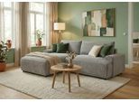 Ecksofa TRENDMANUFAKTUR "Fordon, Schlafsofa mit Bettkasten, Couch in L-Form, Breite 250 cm", blau (betongrau), B:250cm H:82cm T:167cm, 92% Polyester, 8% Polyamide, Sofas, Ecksofa, in Cordstoff HYPER, betongrau, Recamiere links