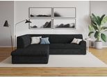 Ecksofa DOMO COLLECTION "Topper zeitlos elegant, kompakte StellmaßeL-Form", grau (anthrazit, gr), B:237cm H:78cm T:200cm, Sofas, Ecksofa, mit Ottomane, wahlweise mit Schlaffunktion