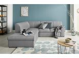 Ecksofa DOMO COLLECTION "Topper zeitlos elegant, kompakte StellmaßeL-Form", grau (hellgrau), B:237cm H:78cm T:200cm, Sofas, Ecksofa, mit Ottomane, wahlweise mit Schlaffunktion