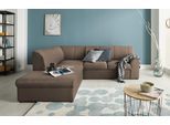 Ecksofa DOMO COLLECTION "Topper zeitlos elegant, kompakte StellmaßeL-Form", braun, B:237cm H:78cm T:200cm, Sofas, Ecksofa, mit Ottomane, wahlweise mit Schlaffunktion