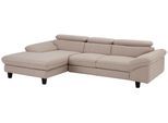 Ecksofa HOME AFFAIRE "Pilot L-Form", sand, B:268cm H:73cm T:108cm, 100% Polyester, Feinstruktur 75000 Scheuertouren, Struktur 35000 Scheuertouren, Microfaser 40000, Sofas, Ecksofa, mit Kopfteilverstellung, wahlweise mit Bettfunktion & Bettkasten