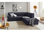 Ecksofa DOMO COLLECTION "Topper zeitlos elegant, kompakte StellmaßeL-Form", blau (dunkelblau), B:237cm H:78cm T:200cm, Sofas, Ecksofa, mit Ottomane, wahlweise mit Schlaffunktion