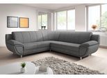 Ecksofa TRENDMANUFAKTUR "Rondo II, zeitlos & elegant, bequeme Armlehnen, L-Form", grau (hellgrau), B:267cm H:85cm T:247cm, Struktur (100% Polyester), Sofas, Ecksofa, wahlweise mit Federkern, wahlweise mit Bettfunktion, B/T 247/267cm