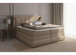 Boxspringbett OTTO HOME "MIVVA inkl. Bettkasten und Topper, Komfortliegehöhe: 67 cm", cappuccino, B:204cm L:215cm, Holz teilmassiv, Holzwerkstoff, Spanplatte, Komplettbetten, Boxspringbett, in H3, H4 oder Hmix H3/H4, wahlweise mit oder ohne LED-Leuchten