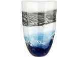 Tischvase GILDE "Vase Oceano", blau, B:16cm H:29cm T:16cm Ø:16cm, Glas, Vasen, Tischvase