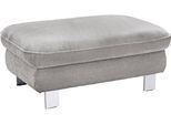 Hocker COTTA "Driver", grau, B:101cm H:46cm T:65cm, Struktur (100% Polyester);Chenille (90% Polyester, 10% Polyamid), Hocker, Hocker, mit edlen Metallfüßen