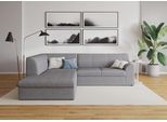 Ecksofa DOMO COLLECTION "Topper zeitlos elegant, kompakte StellmaßeL-Form", grau (weiß, grau), B:237cm H:78cm T:200cm, Sofas, Ecksofa, mit Ottomane, wahlweise mit Schlaffunktion