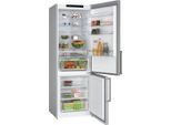BOSCH Kühl-/Gefrierkombination, Energieeffizienz: C, silber (gebürsteter stahl anti fingerprint), B:70cm H:203cm T:66,7cm, Kühlschränke, VitaFresh XXL Schublade, Super Kühlen, LED-Licht, Perfect Fit, Kühl-/Gefrierkombination