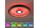 EVOTEC Deckenleuchte "Bela, Wheel, Reifen, Deckenlampe im Reifendesígn", Energieeffizienz: E, schwarz (edelstahlfarben, schwarz, orange, gelb), Ø 51cm H: 7,5cm, 1 Stk., Leuchten, Ø 51cm, Hauptlicht und indirekte Beleuchtung getrennt schaltbar, Deckenleuchte