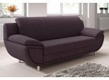 3-Sitzer TRENDMANUFAKTUR "Rondo II zeitlos und bequem", braun (rosybraun), B:207cm H:85cm T:94cm, Struktur ( 100% Polyester), Sofas, 3-Sitzer, wahlweise mit komfortablem Federkern, mit extra breiten Armlehnen