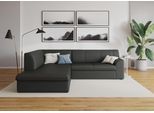 Ecksofa DOMO COLLECTION "Topper zeitlos elegant, kompakte StellmaßeL-Form", grau (dunkelgrau), B:237cm H:78cm T:200cm, Sofas, Ecksofa, mit Ottomane, wahlweise mit Schlaffunktion