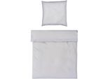 Bettwäsche MÖVE "Möve Luxury Bettwäsche Set", beige (moonlight), B/L: 155cm x 220cm, Satin, B/L: 80cm x 80cm, 2 Stk., Satin, Obermaterial: 100% Baumwolle, Bettwäsche, Bettwäsche, mit elegantem Zierstick