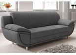 3-Sitzer TRENDMANUFAKTUR "Rondo II zeitlos und bequem", grau (hellgrau), B:207cm H:85cm T:94cm, Struktur ( 100% Polyester), Sofas, wahlweise mit komfortablem Federkern, mit extra breiten Armlehnen