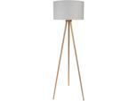 OTTO HOME Stehlampe "Torell - Dreibein Stehleuchte", beige (hellgrau, leinen), 1, Ø 45cm H: 152cm, 1 Stk., Leuchten, Textil, Dreibein Holz, exkl. LM E27, Leinen oder Cord, Textilschirm, Stehlampe