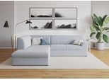 Ecksofa DOMO COLLECTION "Topper zeitlos elegant, kompakte StellmaßeL-Form", blau (pastellblau), B:237cm H:78cm T:200cm, Sofas, Ecksofa, mit Ottomane, wahlweise mit Schlaffunktion
