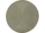 Teppich THE CARPET "Elisa", grün, H:12mm Ø:120cm, Polyester, Polypropylen, Teppiche, Teppich, moderner Wohnzimmer Teppich, hohe Flordichte und angenehm weich