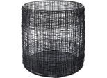 Windlicht CASABLANCA BY GILDE "Windlicht Welding", schwarz, B:19cm H:21cm T:19cm Ø:19cm, Metall, Kerzenhalter, Windlicht, mit Glaseinsatz