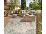 Teppich THE CARPET "Palma", pink, B:140cm H:4mm L:200cm, Polypropylen, Teppiche, Teppich, Outdoor moderner robuster In und Outdoor Teppich
