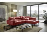 Ecksofa HOME AFFAIRE "Claya, L-Form, incl. Kopfteilverstellung, Breite 276 cm", rot, B:276cm H:71cm T:219cm, 100% Leder, Sofas, Ecksofa, wahlweise elektrischer Sitzvorzug