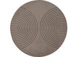 Teppich THE CARPET "Elisa", beige (braun), H:12mm Ø:120cm, Polyester, Polypropylen, Teppiche, Teppich, moderner Wohnzimmer Teppich, hohe Flordichte und angenehm weich