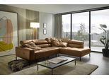 Ecksofa HOME AFFAIRE "Claya, L-Form, incl. Kopfteilverstellung, Breite 276 cm", braun (cognac), B:276cm H:71cm T:219cm, 100% Leder, Sofas, Ecksofa, wahlweise elektrischer Sitzvorzug