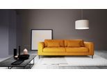 3-Sitzer TRENDMANUFAKTUR "Luzi, gemütlich elegant, tolle Detailverarbeitung, Steppung im Sitz", orange (golden orange), B:220cm H:80cm T:99cm, 100% Polyester, Sofas, wahlweise mit Schlaffunktion und Bettkasten, inklusive Nierenkissen
