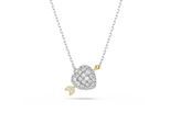 Kette mit Anhänger SWAROVSKI "Schmuck Geschenk Idyllia Halskette Herz mit Pfeil", metallfarben, gelbgoldfarben, kristallweiß, Halsketten, Damen, Metall, mit Swarovski Kristall, Zirkonia (synth.)