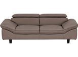 2-Sitzer HOME AFFAIRE "Pilot", braun (elephant), B:202cm T:108cm, Sofas, Big-Sofa mit Kopfteilverstellung