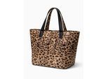 Schultertasche "Big Leo", Mädchen, Gr. B/H/T: 54cm x 33cm x 20cm onesize, braun, Kunstfaser, COLLEZIONE ALESSANDRO, Taschen Schultertasche, XXL Handtasche im Leo-Look