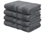 Duschtücher OTTO HOME "Vanessa, 4 Duschtücher, 70x140cm, in Standard- und Premium-Qualität", stone, B:70cm L:140cm, Walkfrottee, Obermaterial: 100% Baumwolle, Handtücher, Handtücher mit Bordüre, 100% Baumwolle, einfarbig, weich