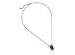 Kette mit Anhänger JOBO "Herrenkette mit Carbon kombiniert", edelstahlfarben, Halsketten, Herren, Edelstahl, L: 55, Edelstahl 55 cm