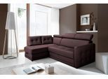 Ecksofa EXXPO - SOFA FASHION "Arles, Federkern, zeitlos, Breite 225cm, L-Form", braun (schoko), B:225cm H:94cm T:165cm, Kunstleder SOFTLUX;NaturLEDER (echtes Rindsleder) in Sitz und Rücken. Korpus in passendem Kunstleder SOFTLUX bezogen, Sofas, Ecksofa, wahlweise mit Bettfunktion und Bettkasten, inkl. Kopfteilverstellung