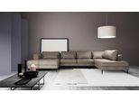 Wohnlandschaft TRENDMANUFAKTUR "Luzi, gemütliches Sofa, extra viel Platz, viele Kissen", grau (cloud gray), B:361cm H:80cm T:203cm, 100% Polyester, Sofas, Wohnlandschaft, Designsofa mit tollem Sitzkomfort, Metallfüße schwarz, Breite 361 cm