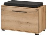 Polsterbank HOME AFFAIRE "Cantara, Garderobenbank mit Klappe, Sitzbank in zwei Farben", braun (eiche evoke), B:80cm H:55cm T:39cm, FSC-zertifizierter Holzwerkstoff, Sitzbänke, Polsterbank, inkl. Sitzkissen, Platz für ca. 6 Paar Schuhe, 80 cm breit